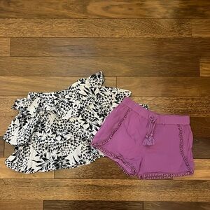 Next Girls Size 6 Purple Shorts & Crewcuts Size 6-7 Skirt 🍍